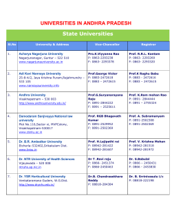UNIVERSITIES IN ANDHRA PRADESH State Universities