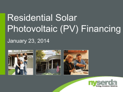 Residential Solar Photovoltaic (PV) Financing