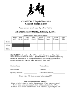 Jog-A-thon t-shirt order form 2014