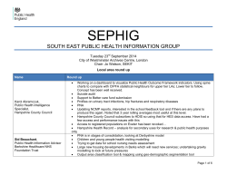 SEPHIG - South East Public Health Observatory