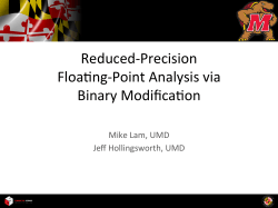 Reduced-‐Precision Floaang-‐Point Analysis via Binary