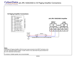 Jeil JPA-120A/240A to V2 Paging Amplifier Connections