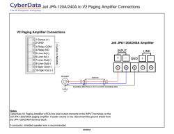 Jeil JPA-120A/240A to V2 Paging Amplifier Connections