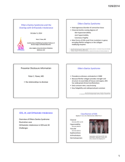 Ehlers-Danlos Syndrome and the Overlap with Orthostatic