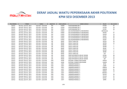 deraf jadual waktu peperiksaan akhir politeknik kpm sesi