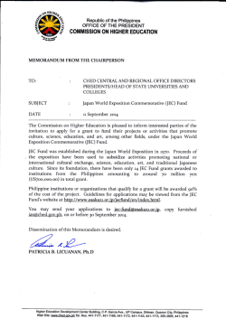 Japan World Exposition Commemorative (JEC) Fund