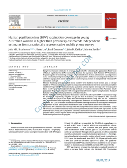 Human papillomavirus (HPV) vaccination coverage in young