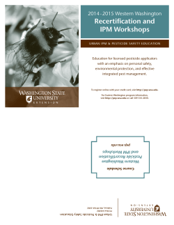 2014 - WSU Urban IPM and Pesticide Safety Education Program