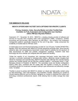 INDATA Offers New FactSet Data Options for iPM Epic Clients