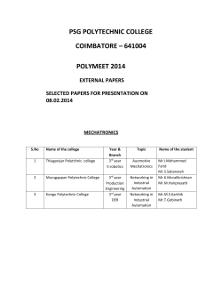 List of selected candidates.