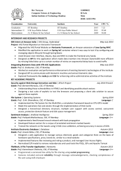 resume - Department of Computer Science and Engineering