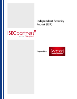 Independent Security Report (iSR)
