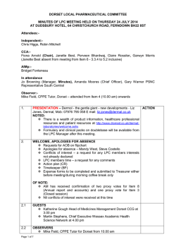 dorset local pharmaceutical committee minutes of lpc