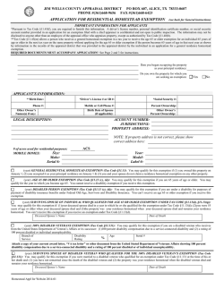 jim wells county appraisal district po box 607, alice, tx 78333-0607
