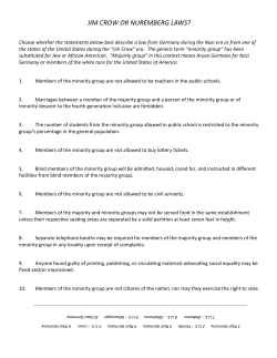 JIM CROW OR NUREMBERG LAWS?