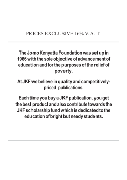 JKF 2014 Pricelist - The Jomo Kenyatta Foundation