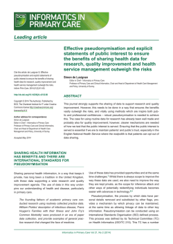 Effective pseudonymisation and explicit