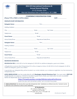 JHI International Conference 2014 Registration Form