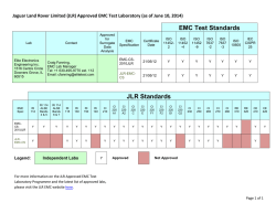 Jaguar Land Rover EMC Approved Lab