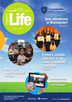 April 2014 Newsletter - The Co-operative Academy of Manchester