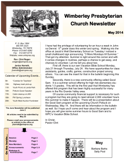 May 2014 newsletter - Wimberley Presbyterian Church