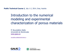 Introduction to the numerical modeling and experimental
