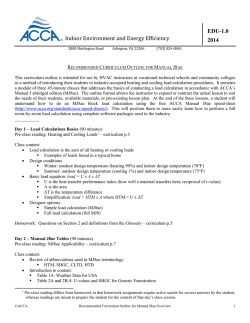 New Manual J8 Course Curriculum
