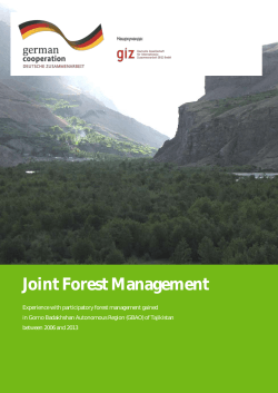 Joint Forest Management. Experience in GBAO between 2006 and