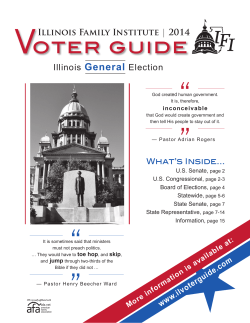 IFI Voter Guide. - Illinois Family Institute