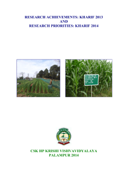 highlight of research accomplishment, kharif crops
