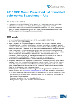 Saxophone - Alto - Victorian Curriculum and Assessment Authority