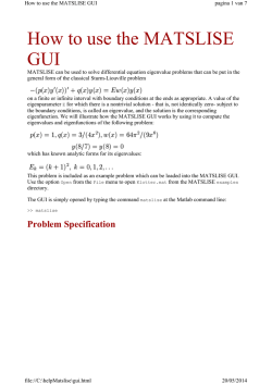 How to use the MATSLISE GUI