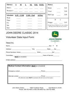 2014 John Deere Classic Volunteer Forms