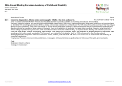 26th Annual Meeting European Academy of Childhood Disability