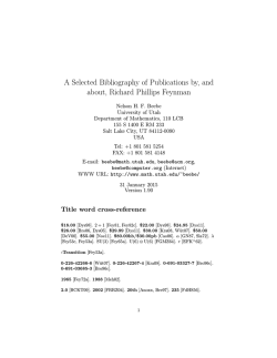A Selected Bibliography of Publications by, and about