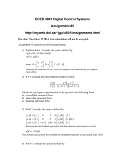 ECED 4601 Digital Control Systems Assignment #5
