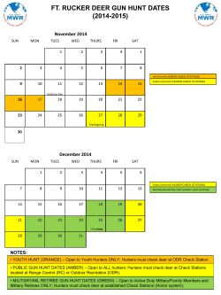 Download the Gun Hunt Calendar 2014- 2015