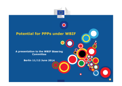Potential for PPPs under WBIF