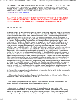 INA: ACT 329 - NATURALIZATION THROUGH ACTIVE-DUTY