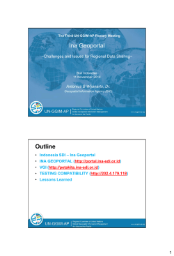 Ina Geoportal Outline - UN-GGIM-AP