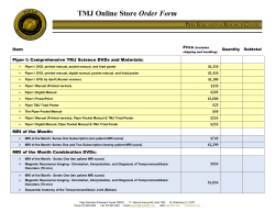 TMJ Online Store Order Form - Piper Education and Research Center