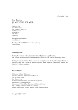 Dr. Jean-Baptiste Jeangene Vilmer CV - Jean