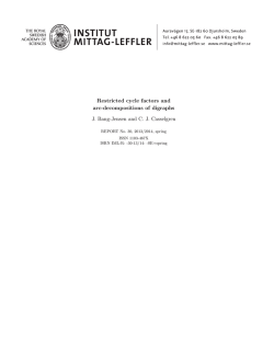30 - Mittag-Leffler Institute