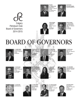BOARD OF GOVERNORS - Calgary Petroleum Club