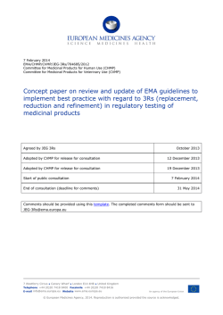 Draft concept paper on review and update of European Medicines