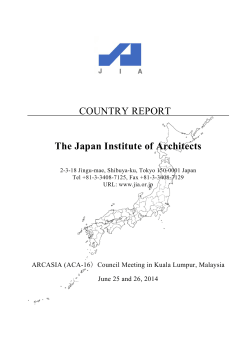 COUNTRY REPORT The Japan Institute of Architects