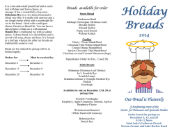 Holiday Breads - Center for Holocaust and Genocide Studies