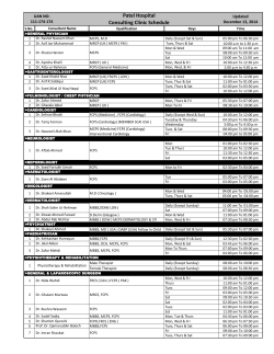 Consultants OPD Timings (PDF)