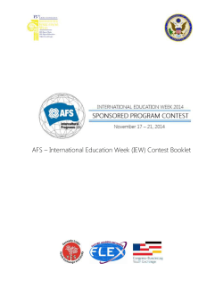 AFS – International Education Week (IEW) Contest Booklet