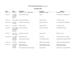 2014/15 Basketball Schedule - Dominion Academy of Dayton